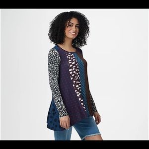 Logo Multi Print Long Sleeve Knit To, size M
